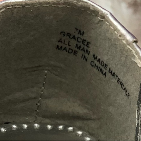 FITS Like a 7.5 Rampage Silver Sparkle Peep Toe High Heels - Picture 8 of 10